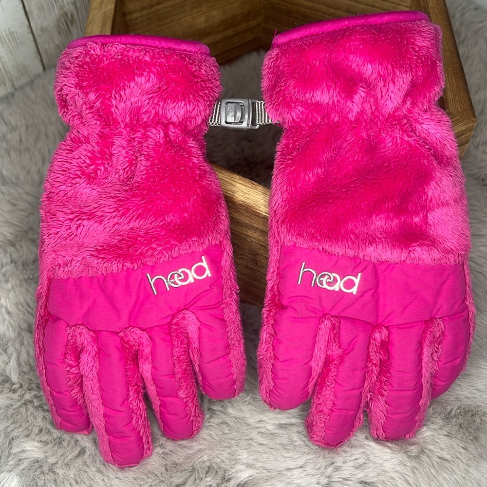 Pink Teddy Gloves by Head, Youth Size M
